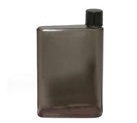 Tyenaza Botella de agua plana, botella de agua delgada para bolso, a prueba de fugas, bolso delgado, poket, botella para deportes al aire libre, fitness, camping, senderismo, ciclismo, 350 ml, negro