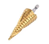 Tyenaza Broca Escalonada, 4-32mm Broca Escalonada de Ranura Helicoidal con Recubrimiento de Titanio, Broca cono Acero de Alta Velocidad, con 1/4" Vástago Hexagonal, para Madera, Plástico, Metal Blando