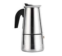 Tyenaza Cafetera Italiana Electrica, Olla Moka con percolador, 100/200/300 ml/450 ml, cafetera clásica, Acero Inoxidable, Uso Adecuado en la Oficina en casa(200ml)