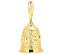 Tyenaza Campana de mano, campana de mano dorada, artesanía de metal recordatorio innovador decoración del hogar aleación de zinc estilo europeo dorado para decoración del hogar