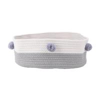 Tyenaza Cat Scratcher Bed, Basket Cotton Rope Hand Knitting Stylish Look Cat Sleeping Bed Scratching Mat for Home Indoor (Grey)