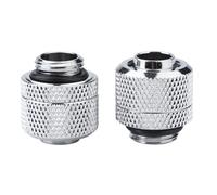 Tyenaza Conector de tubo de latón con anillo de silicona para PC refrigeración por agua negro 2 piezas rosca G1/4 (Silver)