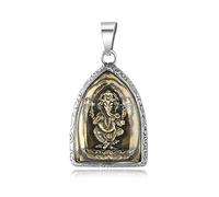 Tyenaza Elefante Buda Colgante Acero Alta Dureza Textura Exquisita Ganesha Colgante para Hombres Mujeres (40 x 30 mm)