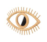 Tyenaza Espejo de Ojo de Ratán, Espejo de Maquillaje Nórdico Bohemio, Espejo de Pared con Forma de Ojo de Ratán, Adornos Simbólicos Elegantes Hechos a Mano, para Decoración del Baño del Hotel en Casa