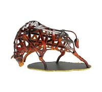 Tyenaza Estatua de Toro de Metal, Escultura de Toro de Wall Street de Estilo Retro Ahuecada, Figura de Hierro Decorativo para la Decoración del Hogar, para Estudio, Oficina, Rojo(32 x 19 x 11 cm)