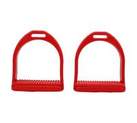 Tyenaza Estribos de equitación Rojos con Banda de Rodadura de Goma Antideslizante. Estribos de Seguridad para equitación, Ideales para Entrenamiento y práctica. (L)