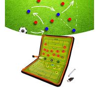 Tyenaza Footballing Board, Kit de Tablero magnético Tablero de Estrategia portátil con Piezas de ajedrez de lápiz Marcador Tipo de Cremallera (42x28x1cm)