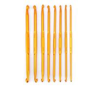 Tyenaza Ganchos de Ganchillo de Doble Punta, 8 piezas de Alúmina Dorada Gancho de Ganchillo de Doble Extremo Juego de Agujas de Tejer Artesanía de Tejido