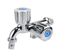 Tyenaza Grifo de Agua, Lavadora de plástico ABS, Grifo de Agua fría, Lavabo, Grifo de Agua con Doble caño y manija, Grifo de Agua para Fregadero(Persiana)