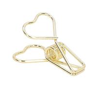 Tyenaza Heart Style Long Tail Shape Metal Iron Hollow Design Mini Fun Clips 100 Pcs Documents Tickets (Gold)