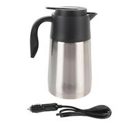 Tyenaza Hervidor eléctrico de coche de 12V 1300ML, calentador de agua de acero inoxidable 304, caldera portátil para viajes