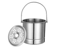 Tyenaza Ice Bucket, 1 L Professional Thickened Stainless Steel Ice Bucket with Filter Plate for Cocktail Bar Parties Restaurant Bar (Silver)