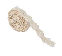 Tyenaza Lace Ribbon, 20 Yards 1.5cm Width Retro Style Touch Comfort Feel Good Lace Design for Clothes Shoes Hats Bags (Beige)