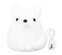 Tyenaza Lámpara de gato de silicona de luz nocturna de Fox, luces nocturnas que funcionan con baterías, lámpara LED de ahorro de energía de control del grifo