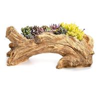 Tyenaza Macetero Artificial de Madera Flotante, Maceta de Madera Flotante Vintage, Maceta para Suculentas con Imitación de Raíz de árbol Antiguo, para Hierbas Flores Plantas Pequeñas(37,1x13x10,9cm)