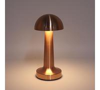 Tyenaza Mini Lampara de Mesa sin Cable LED Portatil, Lámpara de Mesa USB en Forma de Seta Moderna Mesita de Noche Regulable, Control Táctil, para Restaurante, Dormitorio, Cuarto de Niños(22x10cm)