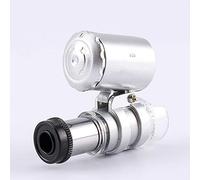 Tyenaza Mini microscopio 60X, Mini microscopio de Bolsillo 60X, Lupa de joyería, Lupa, Lupa, Lupa de Bolsillo con luz UV LED, Lupa
