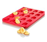 Tyenaza Molde de Madeleine de Silicona de 20 Cavidades, Herramienta para Hornear de Molde de Pastel Antiadherente para Dulces de Pastel Caseros de Bricolaje, Rojo (30 x 20 x 1,2