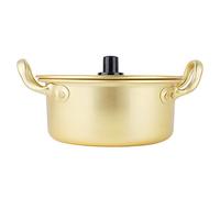 Tyenaza Olla de Fideos, Olla de Ramens de Aluminio con Tapa, Pot Coreana de Ramen con Asa, Práctica Pot de Aluminio Amarilla con Doble Asa, para Sopa de Cocina, Curry, Pasta, Estofado(20cm)