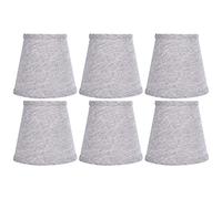 Tyenaza Pantalla de lámpara de 6 Piezas, Tela Gris Plateada, Pantalla de lámpara E14 para lámparas de Mesa de Techo de Sala de Estar de Hotel