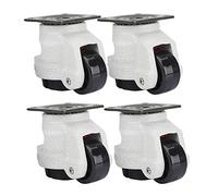 Tyenaza Paquete de 4 Ruedas de Nivelación, GD-40F Rueda Giratoria de Ajuste de Nivel, Kit de Ruedas de Banco de Trabajo, Nylon + AleacióN de Aluminio MáQuina Industrial Ruedita Giratoria Heavy Duty