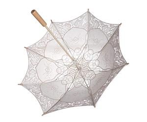 Tyenaza Paraguas de Encaje Vintage, Sombrilla de Encajes para Boda, Paraguas de Sombrilla Bordados de Lace Mujer, para Boda DecoracióN Fiesta Nupcial Foto Cosplay Prop(L-Leche Blanca)