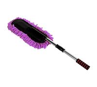 Tyenaza Plumero de Coche, Cepillo de Limpieza Automóvil, Cepillo de Limpieza de Acero Inoxidable con Mango Extensible, Plumero de Limpieza para Parabrisaspara Coche Exterior y Interior(Púrpura)