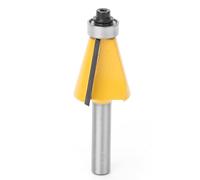 Tyenaza Router Bit, 8mm Shank Chamfer Bevel Edging Router Bit with Bearing Woodworking Milling Cutter (15°)