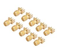 Tyenaza SMA PCB, Conector Hembra SMA Socket PCB Edge Mount Plug, 10pcs 50 Ohm Conector Jack Hembra SMA con 4 pines Conector Recto de pie, para Antena WiFi, FPV, Gafas, Enrutador