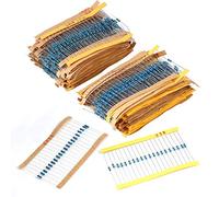 Tyenaza Surtido de resistencias, 2600 Piezas 0,25 W 130 Tipos de resistencias de película metálica Juego de Surtido de componentes de Resistencia para Bricolaje y experimentos