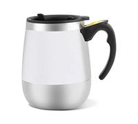Tyenaza Taza que se agita del uno mismo Taza de mezcla magnética eléctrica del acero inoxidable para el chocolate caliente del té del café(blanco)