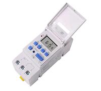 Tyenaza Temporizador Digital, Relé De Temporizador Digital LCD Microordenador Programable 220 V 16 A para Controlar Equipos De Producción De Lámparas De Neón De Farolas De Calle, Carril DIN