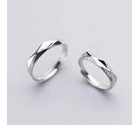 TYERY Anillo de Pareja de Plata S925, Anillo de Pareja Ajustable de Temperamento de Moda Coreano Masculino Y Femenino,Un par, Apertura regulable