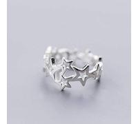 TYERY Anillo de Plata S925, Anillo de Dedo Índice Abierto de Personalidad de Temperamento de Anillo de Estrella de Tamaño Hueco de Modaanillo de plata s925, Apertura regulable