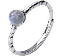 TYERY Anillo de Plata S925, Anillo de Piedra Lunar de Moda Coreana Femenina Temperamento Personalidad Anillo de Dedo Índice en Forma de Gota Mujer Mujeranillo de plata s925, Apertura regulable