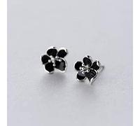 TYERY Pendientes de Flores Negras Literarias S925, Joyas para el Oído