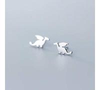 TYERY Pendientes de Hongos Blancos S925, Pendientes de Animales de Anime de Personalidad Linda de Dragón Volador Simple Y Moderno Japonés Femenino, Joyeríaplata, Plata 925