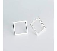 TYERY Pendientes de Plata S925, Pendientes Cuadrados de Moda Coreana Femenina, Pendientes Grandes, Pendientes GeométricosCuadrado, Plata 925