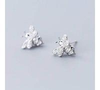 TYERY Pendientes de Plata S925, Pendientes de Abeja de Diamantes Coreanos Femeninos, Bonitos Pendientes de Insectosplata, Plata 925
