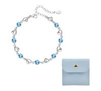 TYFGRT 1 Pulsera De Diamantes Azules Y 1 Bolsa De Joyería, Pulsera Brillante, Pulsera De Amor, Pulsera De Pedrería, Pulsera De Mujer, Pulsera Ajustable