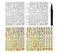 TYFGRT 10 Hojas De Pegatinas De Letras Y 1 Pinza, Pegatinas De Letras Brillantes, Pegatinas Decorativas, Pequeñas Pegatinas Autoadhesivas, Se Pueden Usar para Buzones, Botellas De Agua, Cuadernos