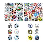 TYFGRT 100 Hojas De Pegatinas De Fútbol, Pegatinas De Insignias De Fútbol, Pegatinas Deportivas, Pegatinas De Graffiti Impermeables, Pegatinas De Decoración DIY para Niños