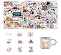 TYFGRT 100 Hojas De Pegatinas De Lectura, Decoración De Pegatinas Estéticas, Pegatinas para Álbum De Recortes, Pegatinas De Libros Impermeables, Regalo para Amantes De Los Libros