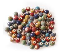 TYFGRT 100 Piezas De Cuentas De Cerámica, Redondas, Multicolor, Modernas, Adecuadas Para Hacer Pulseras, Collares, Colgantes Y Otras Joyas De Cerámica