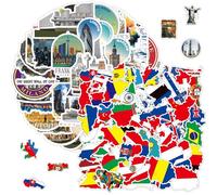 TYFGRT 100 Piezas Pegatinas De Terreno De Bandera, Pegatinas De Graffiti Impermeables, Diseño Creativo, Fácil De Aplicar, Pegatinas Antiaceite, Cuaderno Y Otras Decoraciones