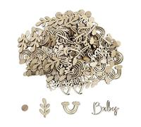 TYFGRT 100 Uds. Decoraciones De Virutas De Madera para Bebés, Accesorios para Baby Shower, Decoraciones para Baby Shower, Decoraciones para Revelar El Género del Bebé