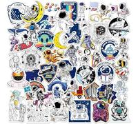 TYFGRT 100 Uds Pegatinas De Astronauta Pegatina De Dibujos Animados Decoración Impermeable Pegatinas De Astronauta Espacial Monopatín DIY Pegatinas De Equipaje para Ordenador