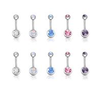 TYFGRT 10Pcs Clavos De Ombligo De Acero Inoxidable, Joyería De Ombligo, Joyería De Perforación del Cuerpo, Joyería De Perforación del Ombligo, Joyería De Ombligo De Moda