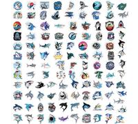TYFGRT 110 Pegatinas de Tiburones y Animales, Graffiti de Dibujos Animados Impermeables para Niños, Decoración de Cuadernos
