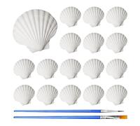 TYFGRT 16 Conchas Y 2 Pinceles, Decoración De Conchas, Conchas para Manualidades, Conchas para Decoración De Acuarios, Materiales para Manualidades DIY sobre El Tema del Océano